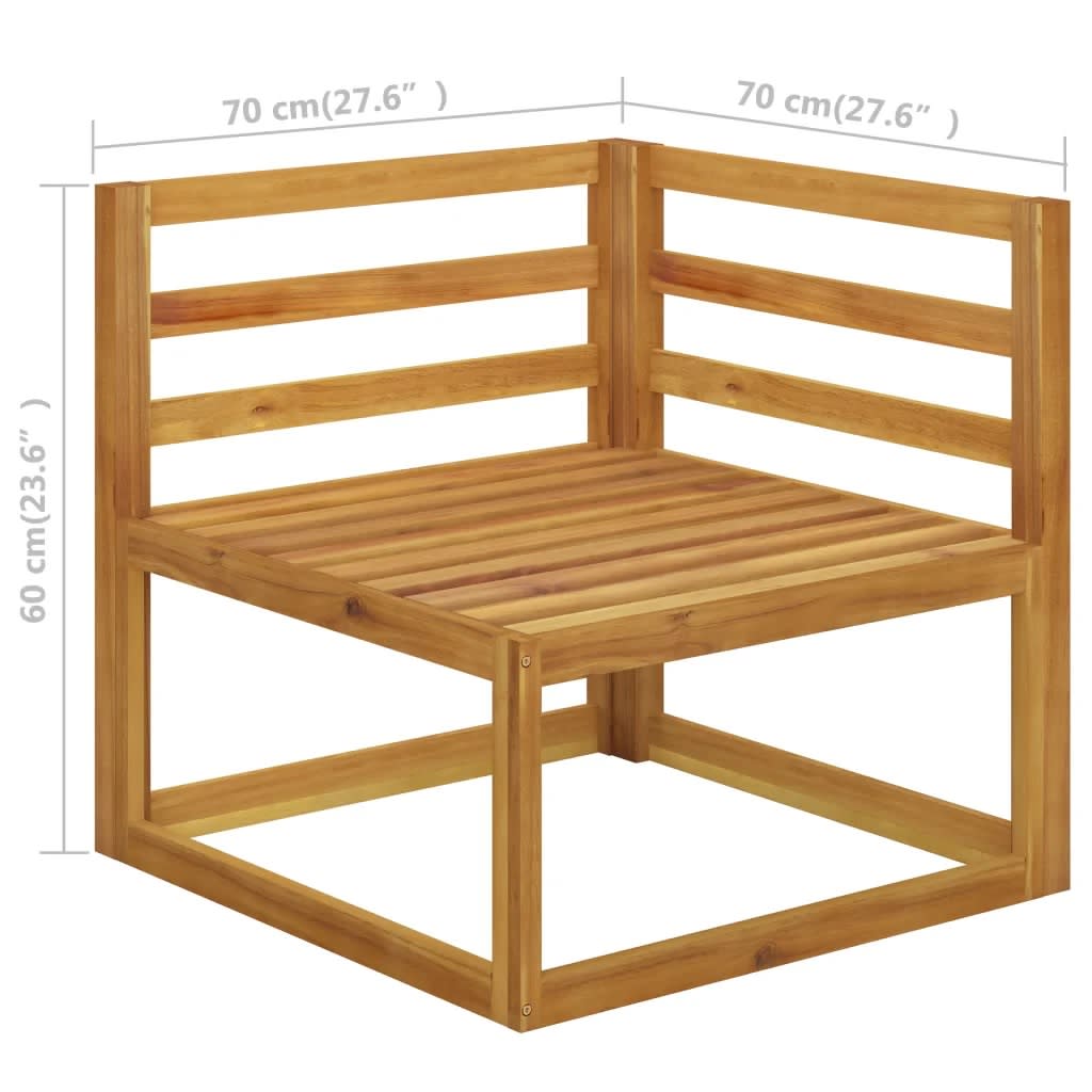 Set mobilier de grădină cu perne 9 piese crem lemn masiv acacia - Lando