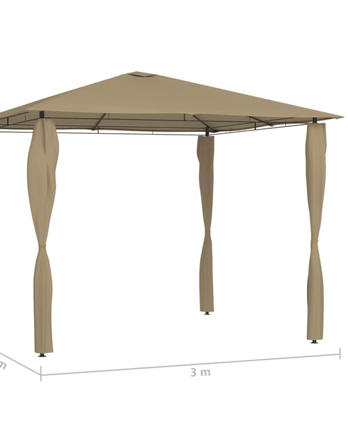 Încărcați imaginea în vizualizatorul Galerie, Pavilion cu huse pentru stâlpi, gri taupe, 3x3x2,6 m, 160 g/m² Lando - Lando
