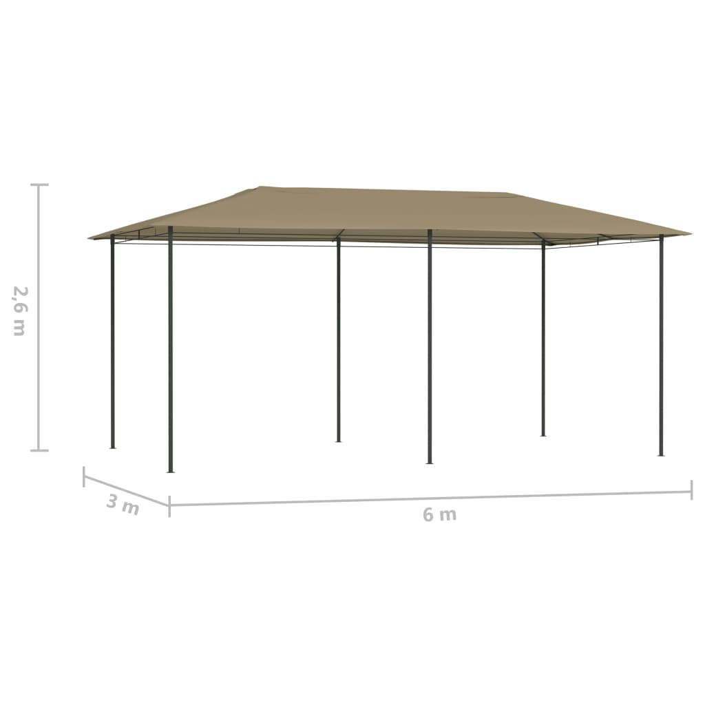 Pavilion, gri taupe, 3x6x2,6 m, 160 g/m² Lando - Lando