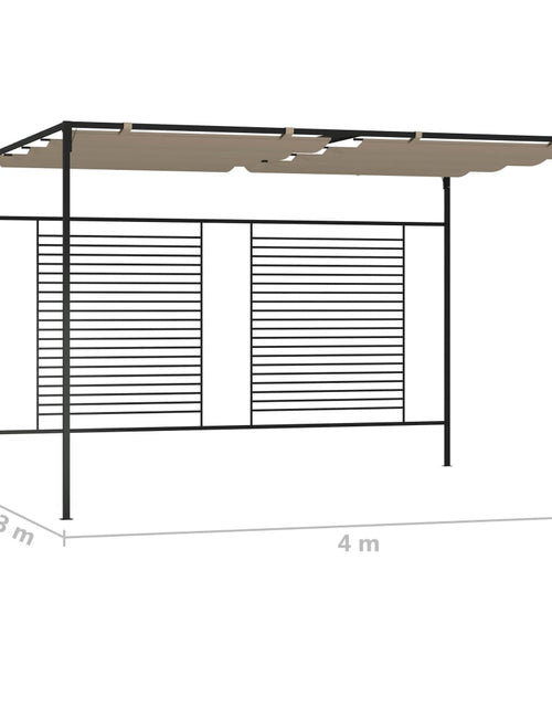 Încărcați imaginea în vizualizatorul Galerie, Pavilion grădină, acoperiș retractabil gri taupe 3x4x2,3 m 180 g/m² Lando - Lando

