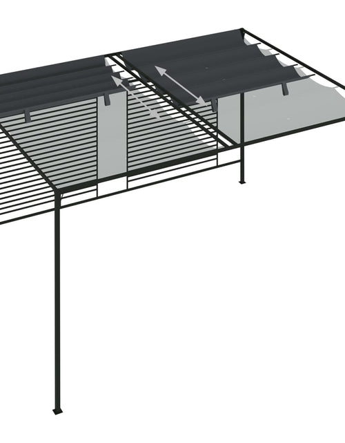 Încărcați imaginea în vizualizatorul Galerie, Pavilion cu acoperiș retractabil, antracit, 4x3x2,3 m, 180 g/m² Lando - Lando
