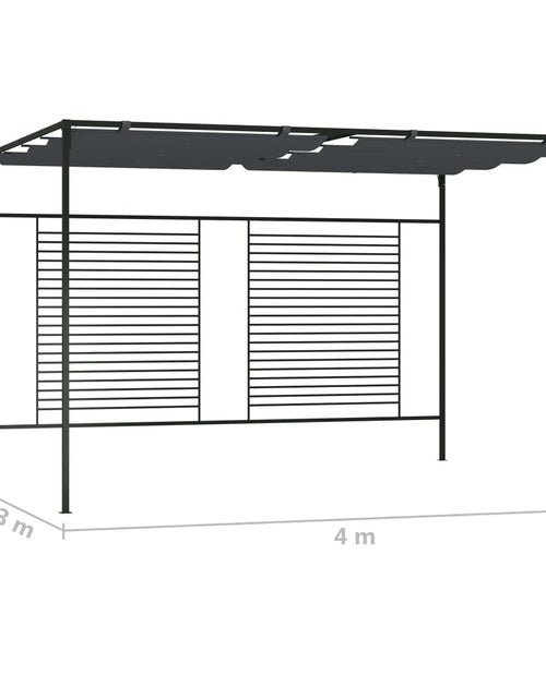 Încărcați imaginea în vizualizatorul Galerie, Pavilion cu acoperiș retractabil, antracit, 4x3x2,3 m, 180 g/m² Lando - Lando
