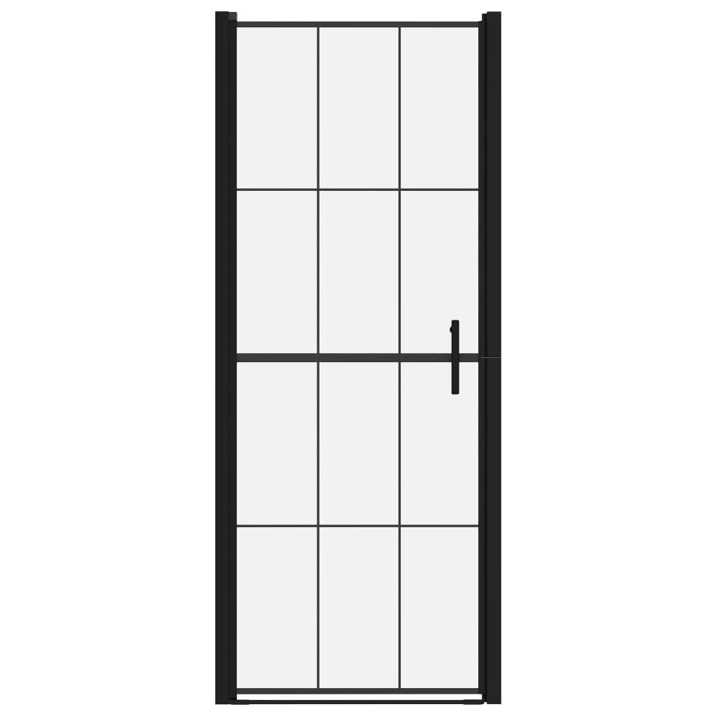 Ușă de duș, negru, 81 x 195 cm, sticlă securizată - Lando