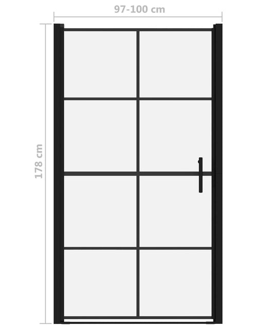Загрузите изображение в средство просмотра галереи, Ușă de duș, negru, 100 x 178 cm, sticlă securizată Lando - Lando
