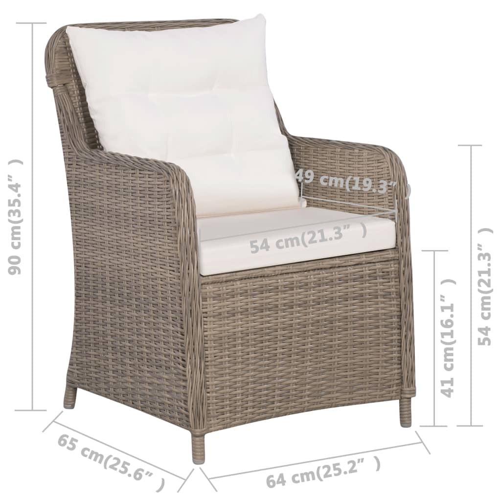 Set mobilier de exterior, 9 piese, maro, poliratan - Lando