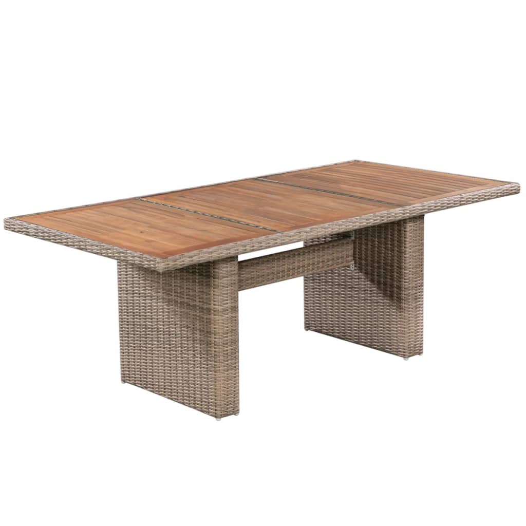 Set mobilier de exterior cu perne, 7 piese, maro, poliratan - Lando