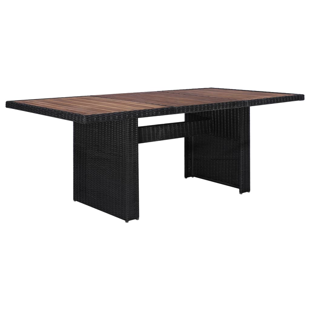 Set mobilier de exterior, 7 piese, negru, poliratan - Lando