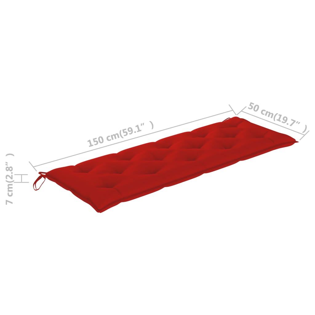 Lando-Pernă pentru bancă de grădină, roșu, 150x50x7 cm, textil- lando.md
