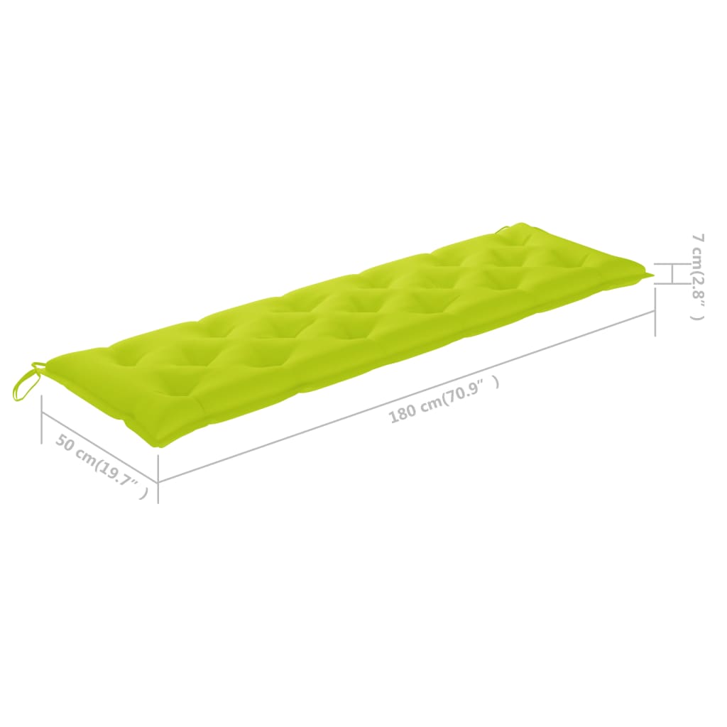 Pernă pentru bancă de grădină, verde crud, 180x50x7 cm, textil Lando - Lando