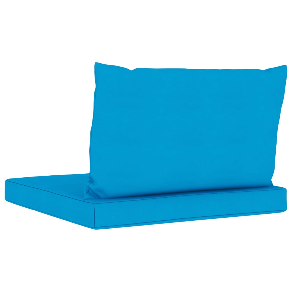 Lando-Perne canapea din paleți, 2 buc., albastru deschis, textil- mobila