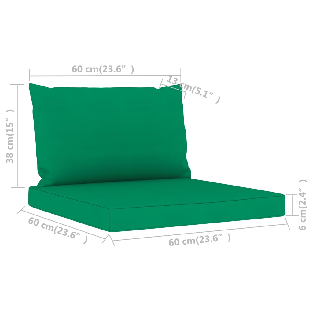 Lando-Perne pentru canapea din paleți, 2 buc., verde, textil- lando.md