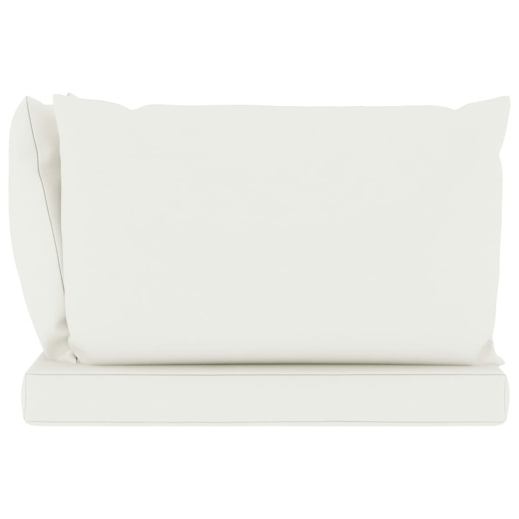 Perne de canapea din paleți, 3 buc., alb crem, material textil Lando - Lando