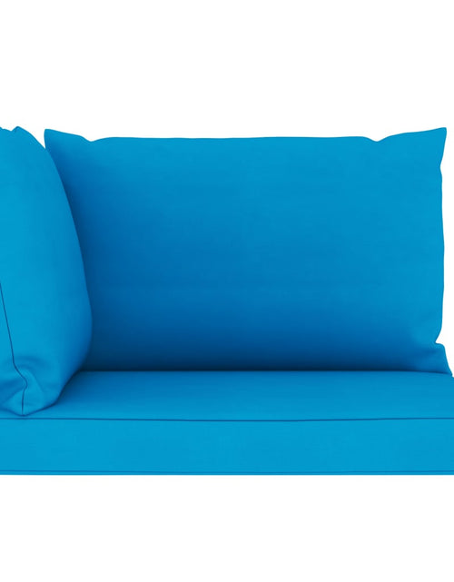 Încărcați imaginea în vizualizatorul Galerie, Perne canapea din paleți, 3 buc., albastru deschis, textil Lando - Lando
