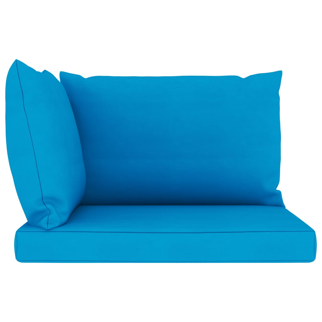 Perne canapea din paleți, 3 buc., albastru deschis, textil Lando - Lando