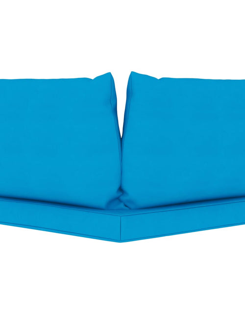 Загрузите изображение в средство просмотра галереи, Perne canapea din paleți, 3 buc., albastru deschis, textil Lando - Lando
