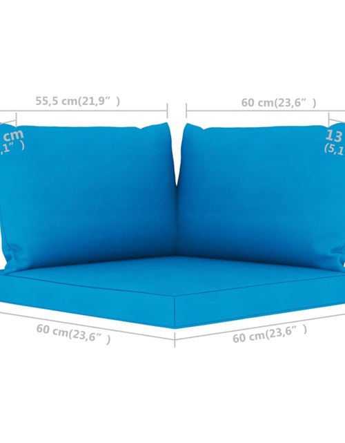 Încărcați imaginea în vizualizatorul Galerie, Perne canapea din paleți, 3 buc., albastru deschis, textil Lando - Lando
