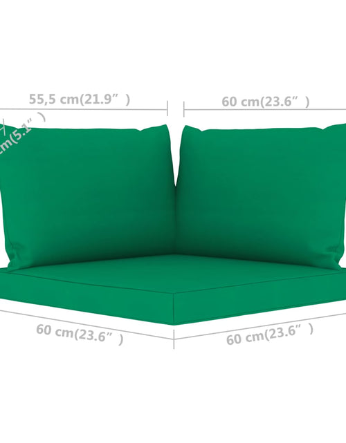 Загрузите изображение в средство просмотра галереи, Perne pentru canapea din paleți, 3 buc., verde, textil Lando - Lando
