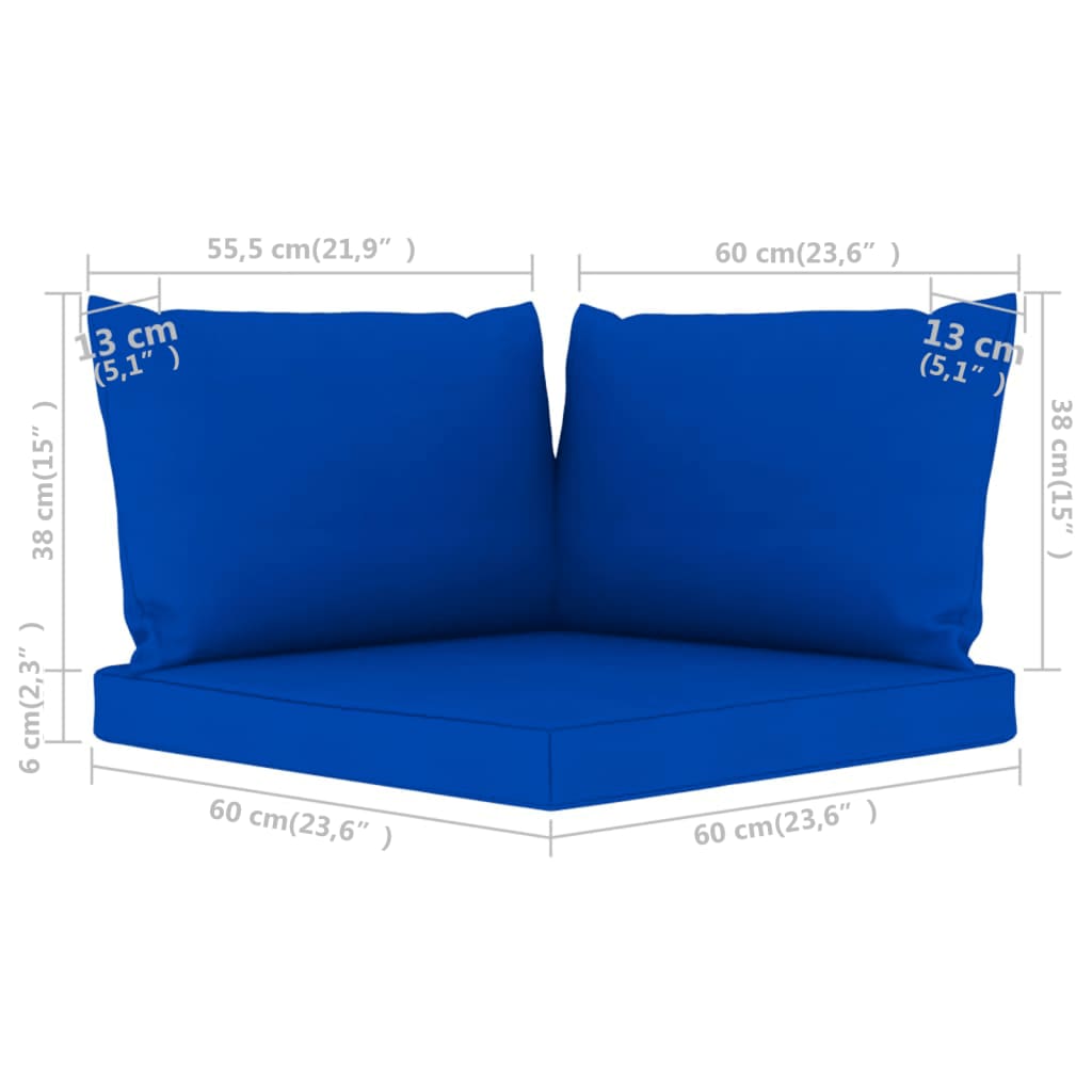 Perne pentru canapea din paleți, 3 buc., albastru, textil Lando - Lando