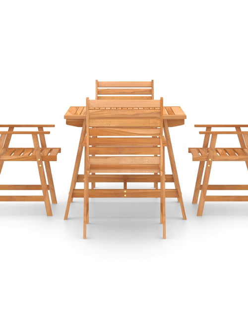 Încărcați imaginea în vizualizatorul Galerie, Set mobilier de masă pentru grădină, 5 piese, lemn masiv acacia - Lando
