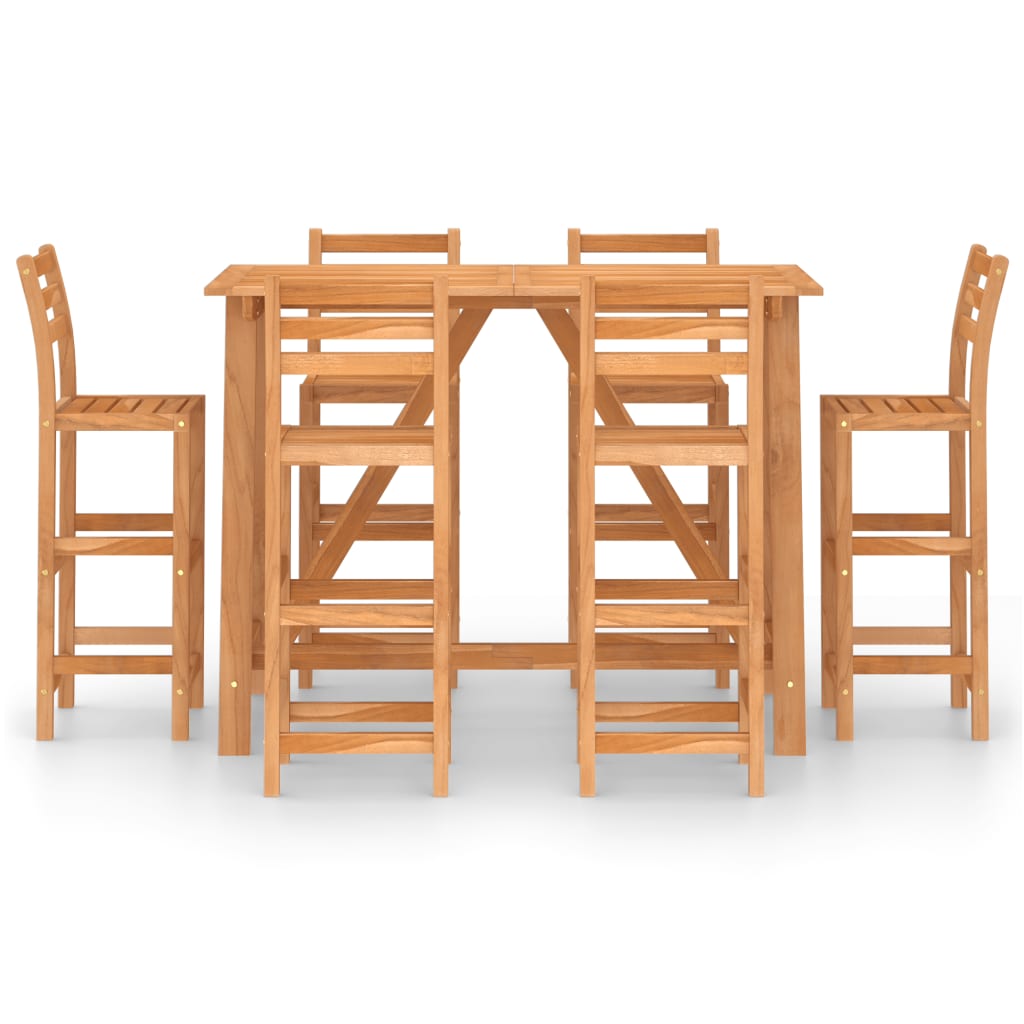 Set mobilier bar de exterior, 7 piese, lemn masiv de acacia - Lando