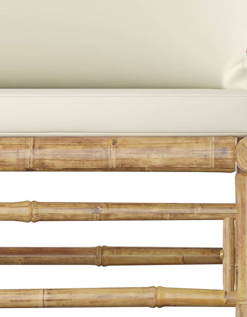 Încărcați imaginea în vizualizatorul Galerie, Set mobilier de grădină, cu perne alb crem, 4 piese, bambus - Lando
