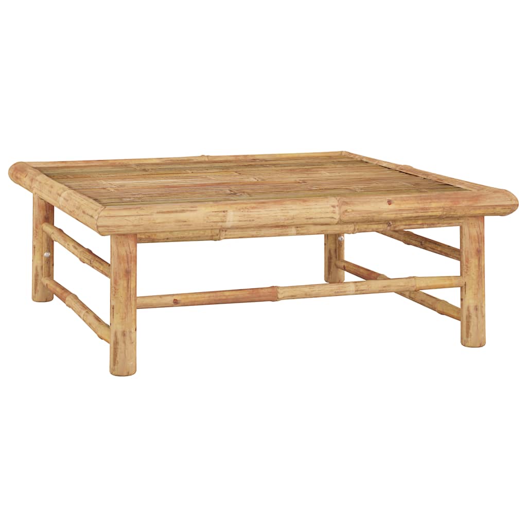 Set mobilier de grădină, cu perne alb crem, 3 piese, bambus - Lando