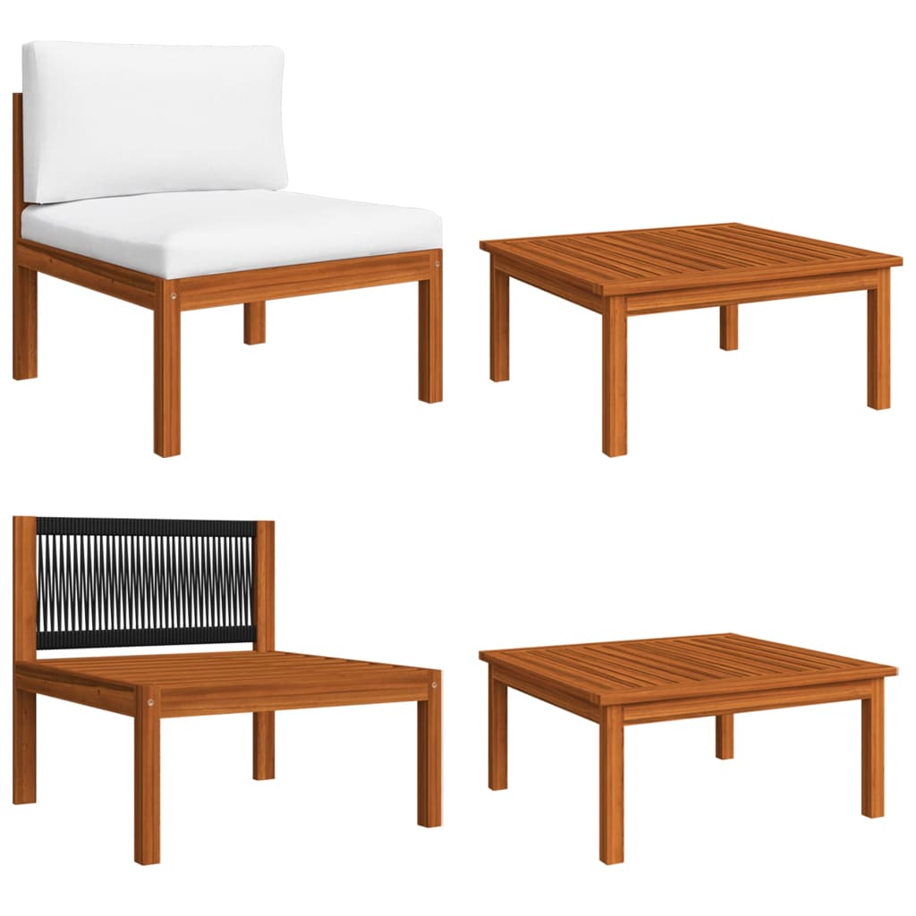 Set mobilier de grădină cu perne, 2 piese, lemn masiv acacia - Lando