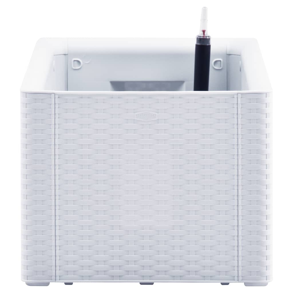 Strat înălțat grădină cu sistem auto-udare, alb, 100x43x33 cm VLX