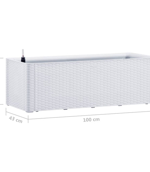 Încărcați imaginea în vizualizatorul Galerie, Strat înălțat grădină cu sistem auto-udare, alb, 100x43x33 cm VLX
