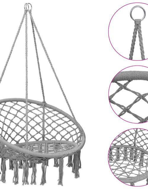 Загрузите изображение в средство просмотра галереи, Scaun balansoar hamac, gri, 80 cm Lando - Lando
