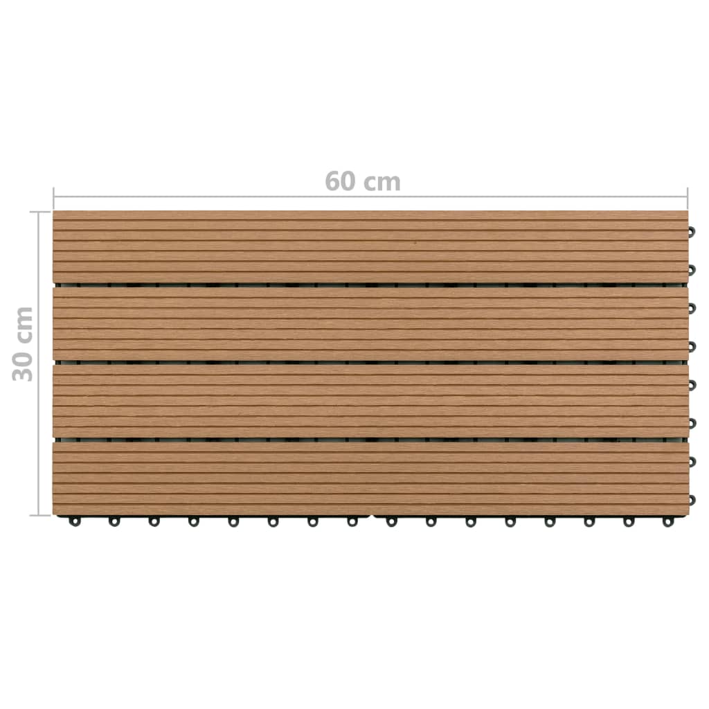 Plăci de pardoseală, 6 buc., maro, 60x30 cm, WPC, 1,08 m² Lando - Lando