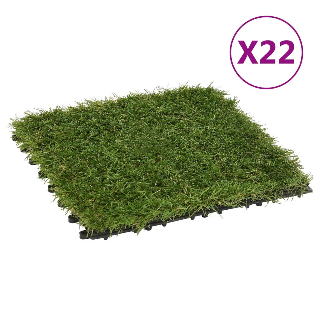 Plăci de iarbă artificială, 22 buc, verde, 30x30 cm Lando - Lando