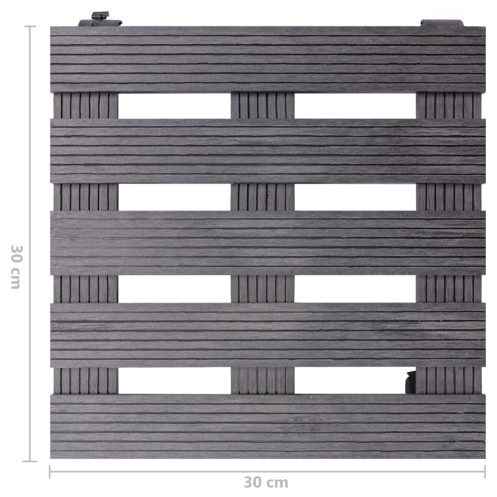 Suporturi de plante cu role, 2 buc., gri, 30x30x7,5 cm, WPC - Lando