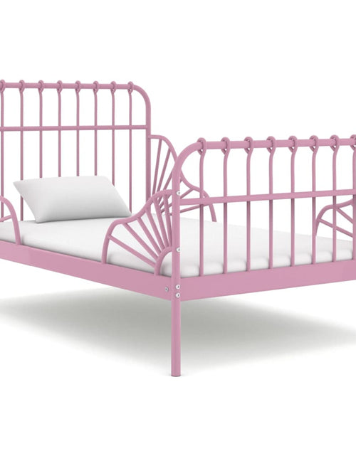 Încărcați imaginea în vizualizatorul Galerie, Cadru de pat extensibil, roz, metal, 80x130/200 cm - Lando
