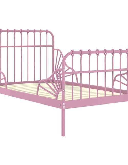 Încărcați imaginea în vizualizatorul Galerie, Cadru de pat extensibil, roz, metal, 80x130/200 cm - Lando
