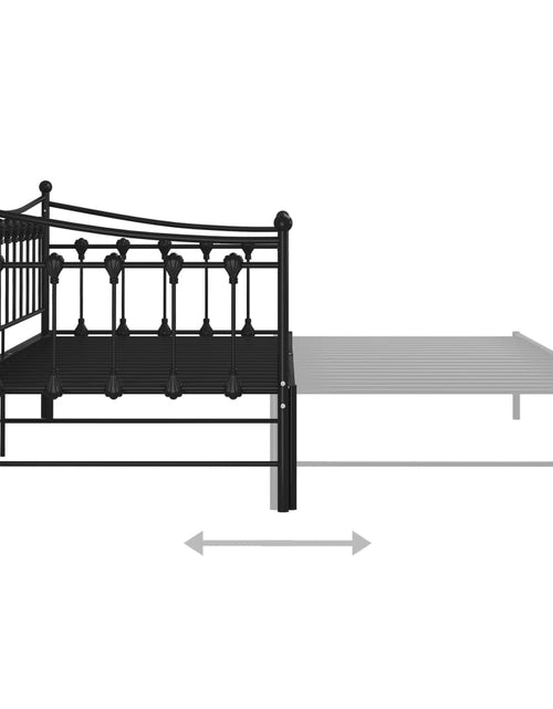 Încărcați imaginea în vizualizatorul Galerie, Cadru pat canapea extensibilă, negru, 90x200 cm, metal - Lando
