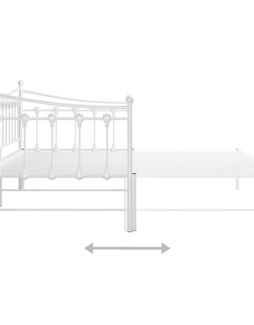 Încărcați imaginea în vizualizatorul Galerie, Cadru pat canapea extensibilă, alb, 90x200 cm, metal - Lando
