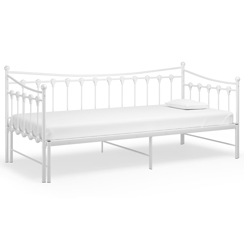 Cadru pat canapea extensibilă, alb, 90x200 cm, metal - Lando