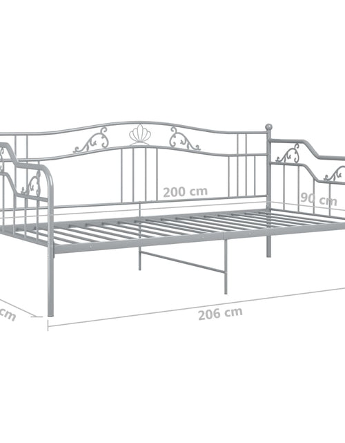 Загрузите изображение в средство просмотра галереи, Cadru pat canapea, gri, 90x200 cm, metal - Lando
