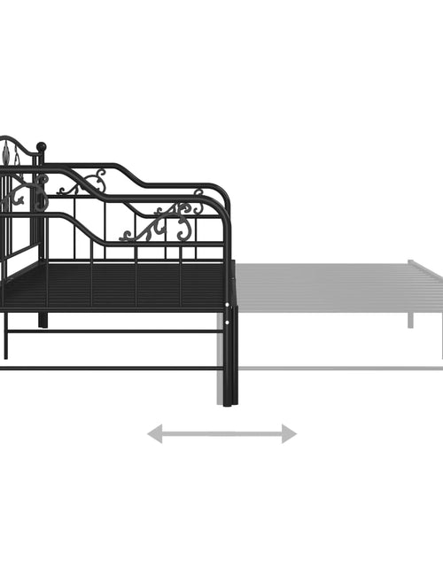 Încărcați imaginea în vizualizatorul Galerie, Cadru pat canapea extensibilă, negru, 90x200 cm, metal - Lando
