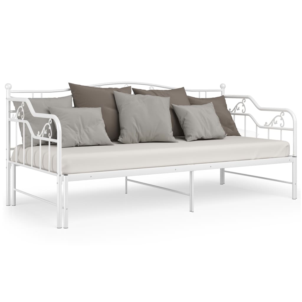 Cadru canapea extensibilă, alb, 90x200 cm, metal - Lando