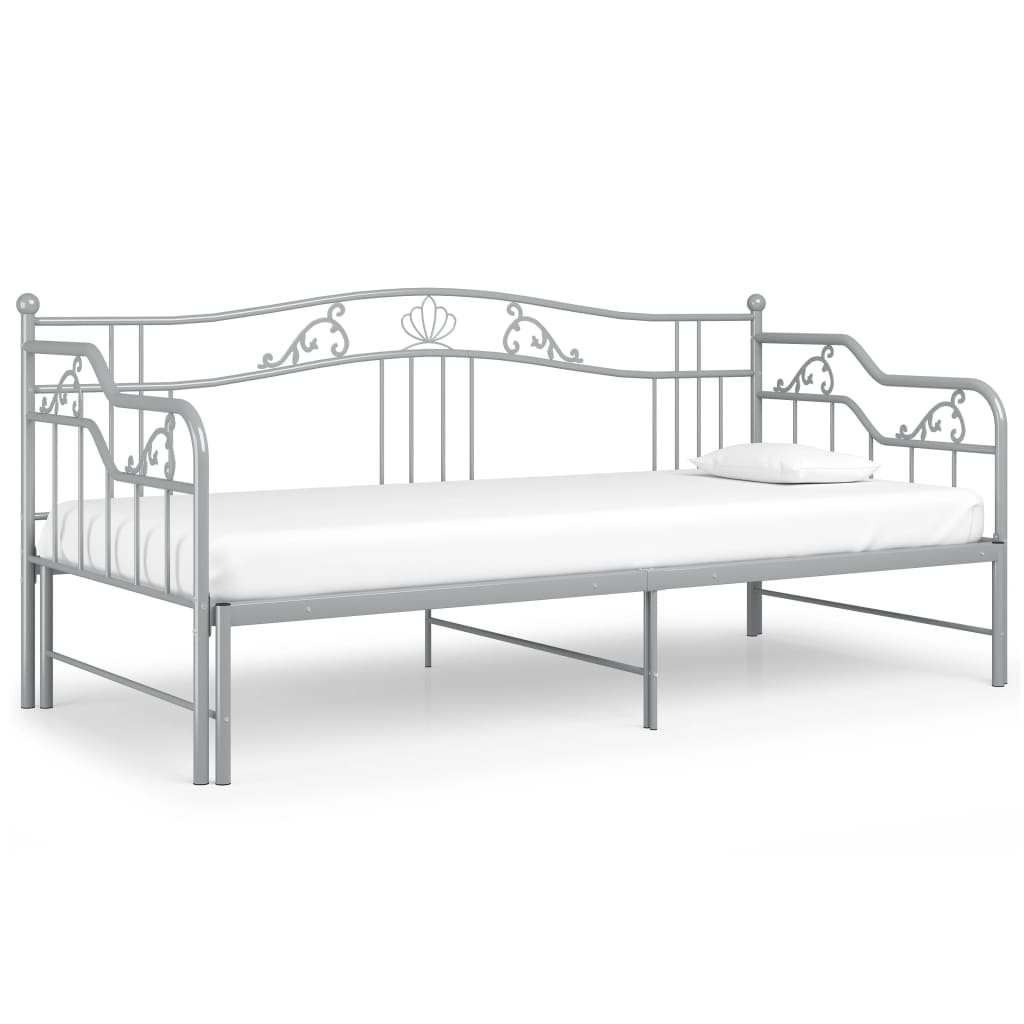 Cadru pat canapea extensibilă, gri, 90x200 cm, metal - Lando