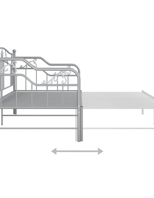 Încărcați imaginea în vizualizatorul Galerie, Cadru pat canapea extensibilă, gri, 90x200 cm, metal - Lando
