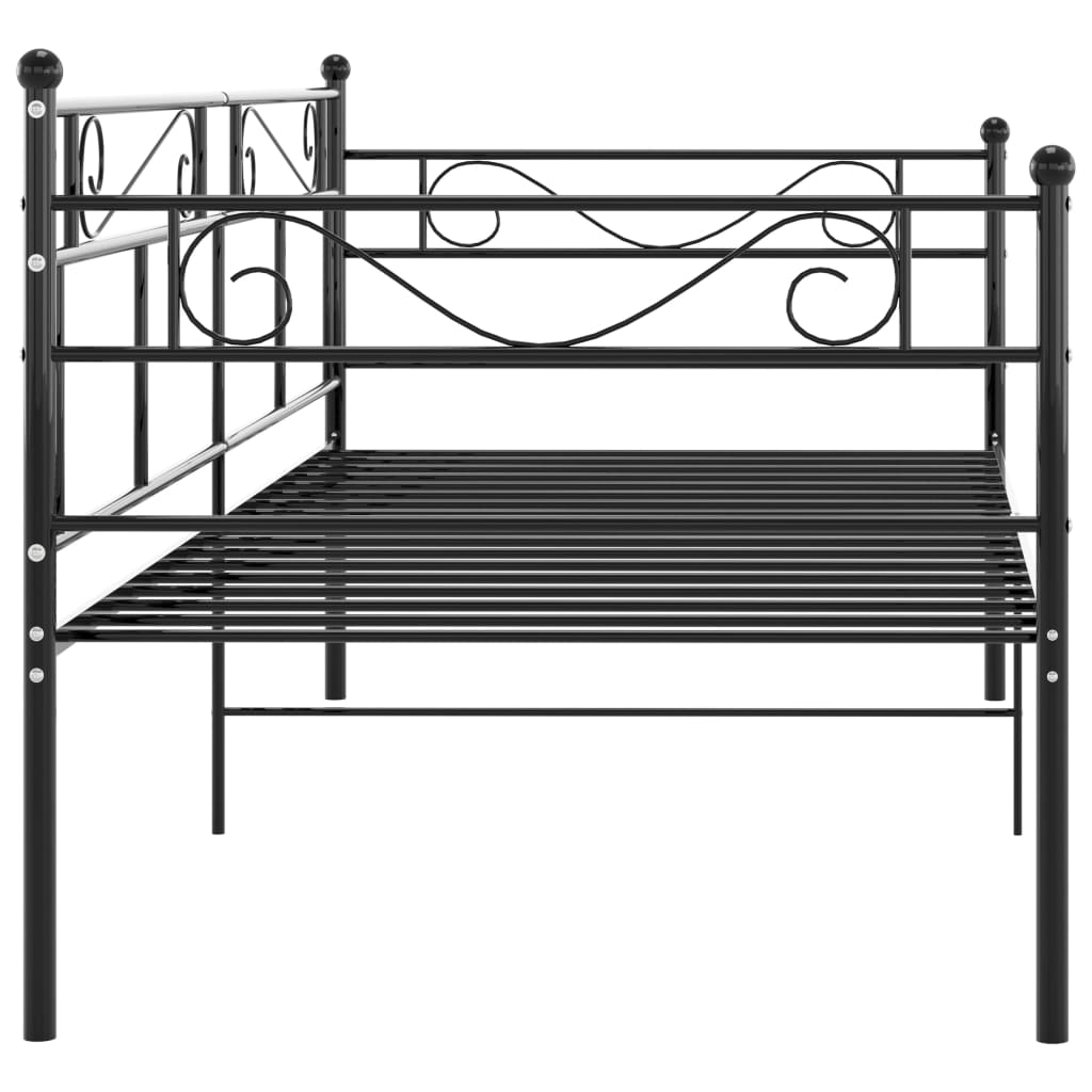 Cadru de pat canapea, negru, 90x200 cm, metal - Lando