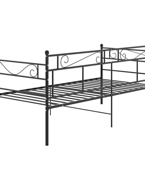 Încărcați imaginea în vizualizatorul Galerie, Cadru de pat canapea, negru, 90x200 cm, metal - Lando
