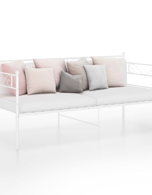 Încărcați imaginea în vizualizatorul Galerie, Cadru pat canapea, alb, 90x200 cm, metal - Lando
