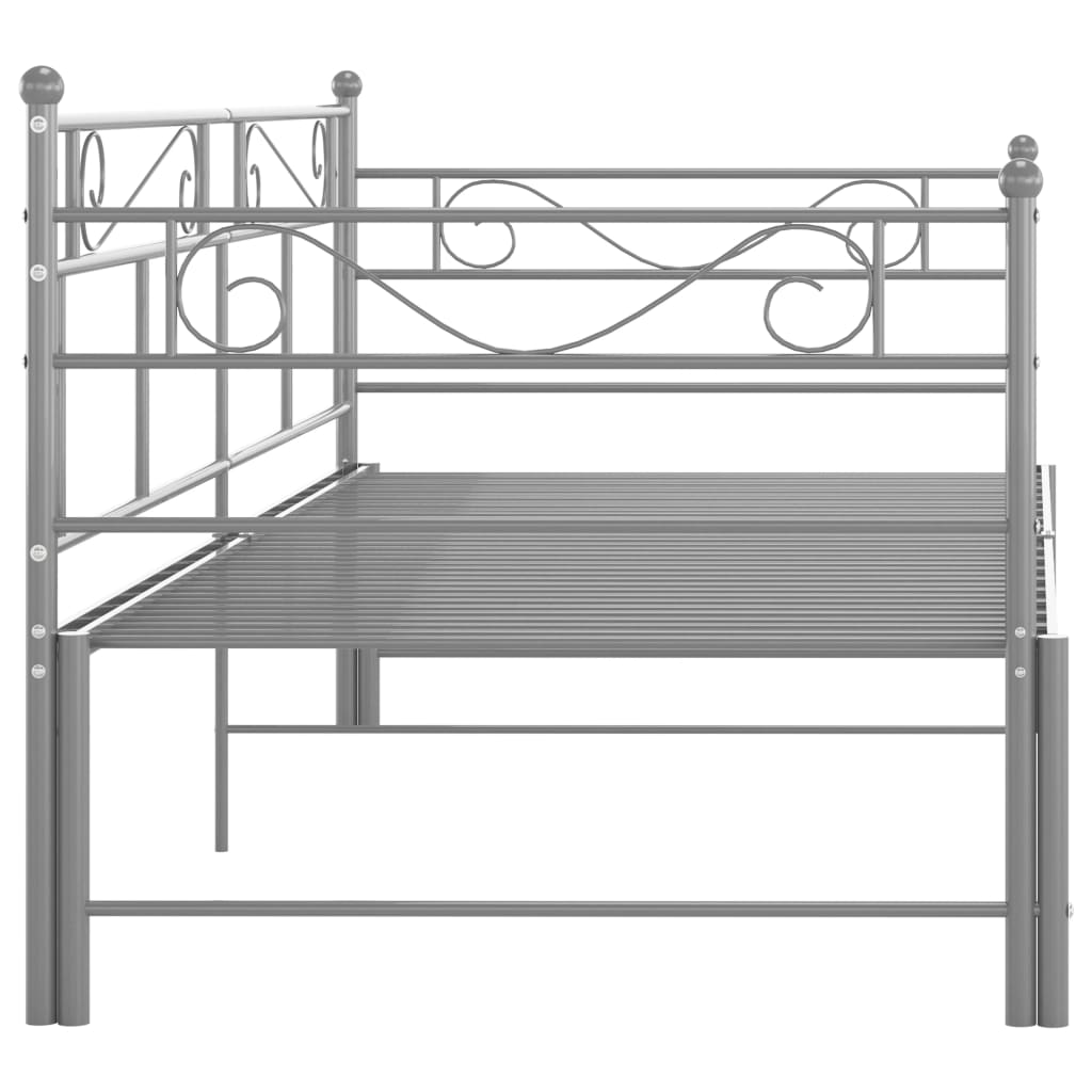 Cadru pat canapea extensibilă, gri, 90x200 cm, metal - Lando