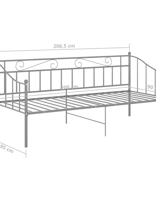 Загрузите изображение в средство просмотра галереи, Cadru pat canapea, gri, 90x200 cm, metal - Lando
