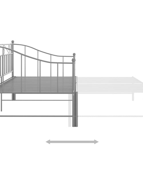Загрузите изображение в средство просмотра галереи, Cadru pat canapea extensibilă, gri, 90x200 cm, metal - Lando
