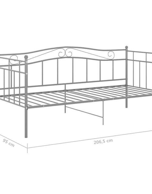 Încărcați imaginea în vizualizatorul Galerie, Cadru pat canapea, gri, 90x200 cm, metal - Lando

